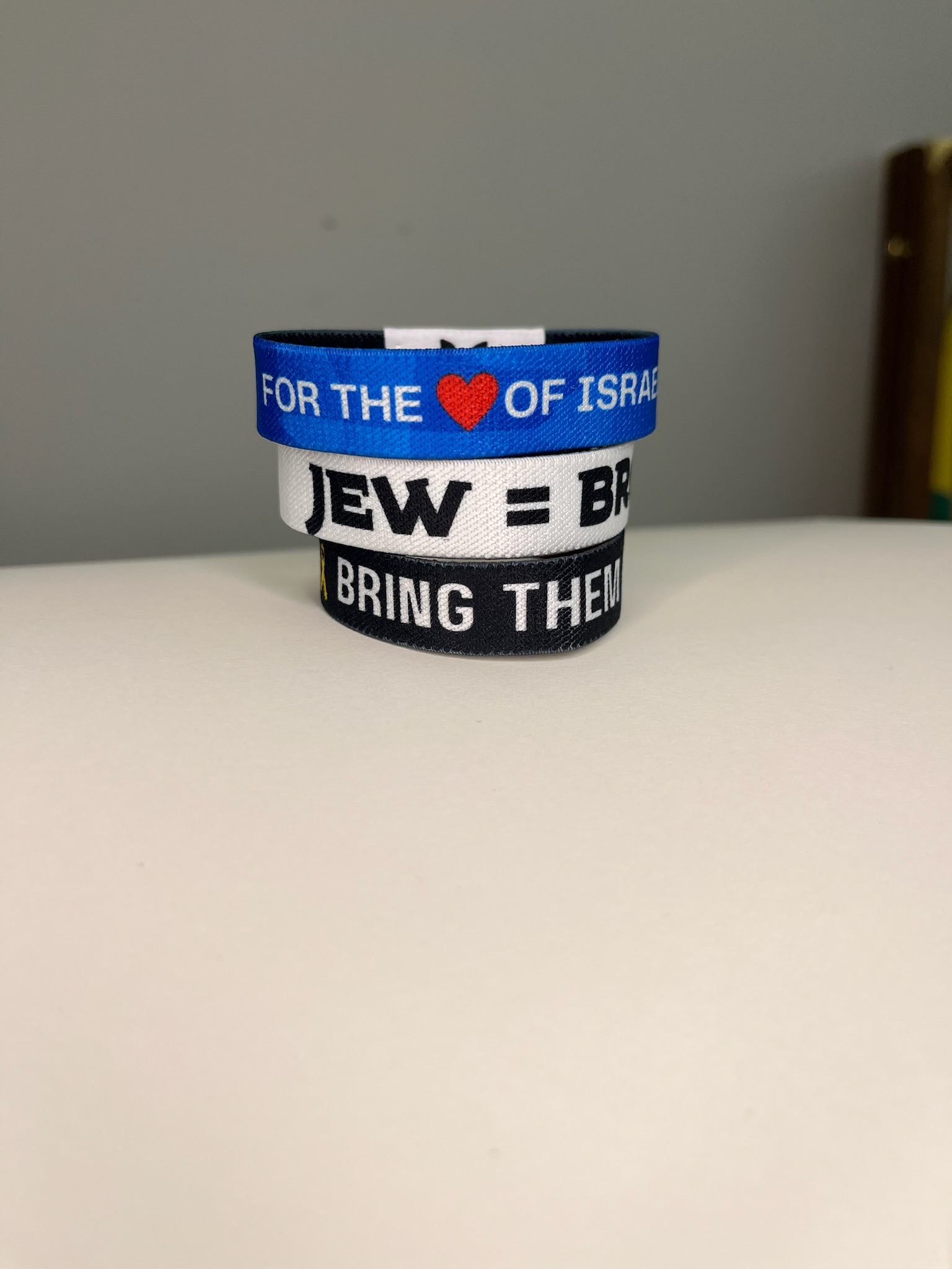 A stack of Warrior Bracelets
